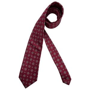ETON Burgundy Geometric Silk LUXURY Tie ITALY